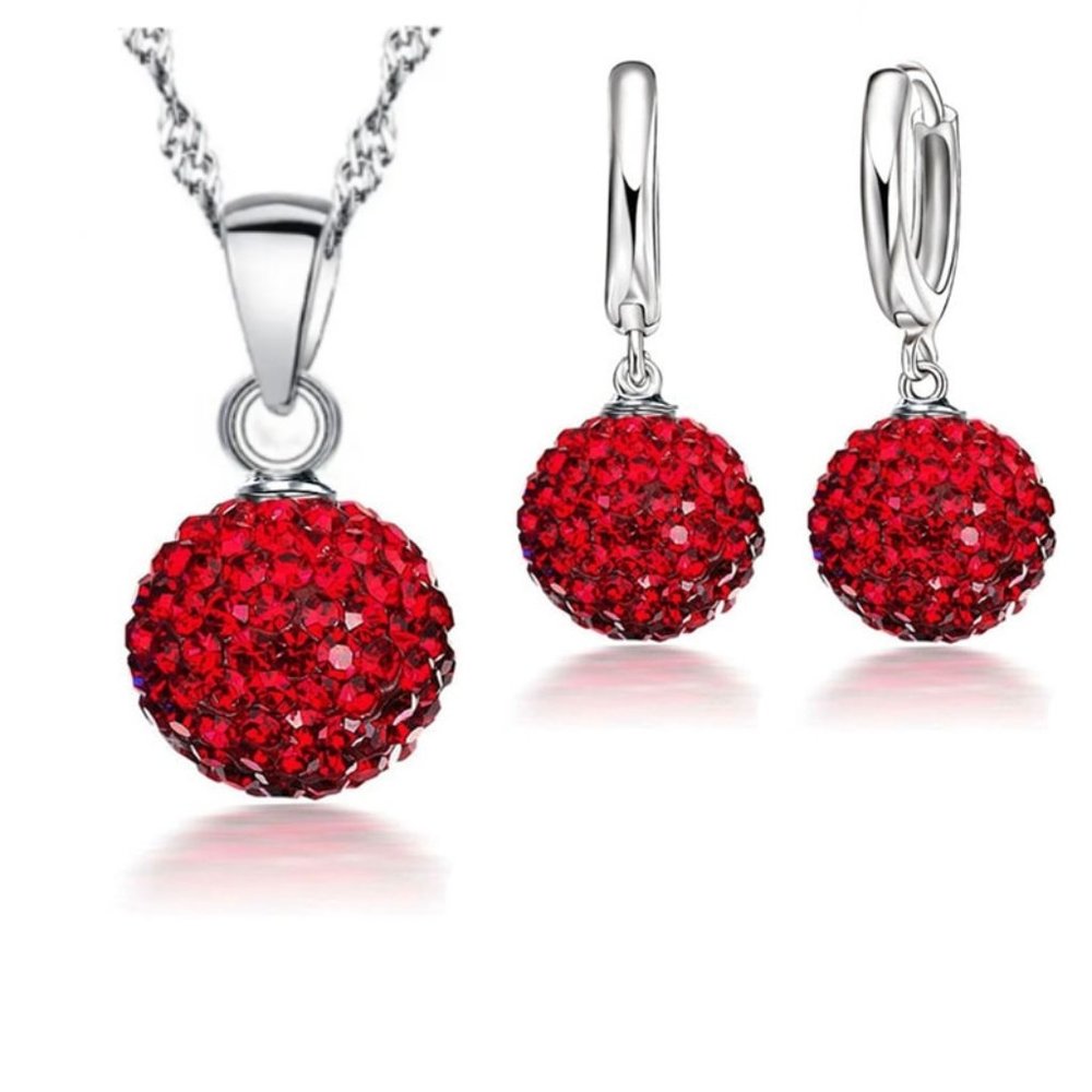 Elegant Necklace Pendant Earrings 925 Sterling Silver Set Bundle - Picture 1 of 3